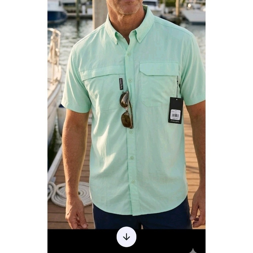 Swiss Alps shirt SZ LARGE men's short sleeve performance fisherman Style MMT0298